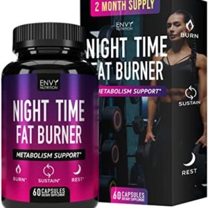 Night Time Fat Burner - Carb Blocker, Metabolism Booster, Appetite Suppressant and Weight Loss Diet Pills for Men and Women with Green Coffee Bean Extract and White Kidney Bean - 60 Capsules