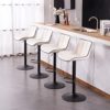 Kidol & Shellder Bar Stools Set of 2 White PU Upholstered Adjustablel Barstools Swivel Counter Stools,3 Mins Quick Assembly,Loads Up to 300lbs - Image 6
