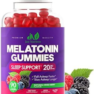 Melatonin 20mg Gummies for Adults (90 Count) - Maximum Strength Sleep Gummies with 10mg of Melatonin Per Gummy - Gluten-Free, Non-GMO, 100% Vegetarian, Great Tasting Mixed Berry Flavor - 90 Gummies
