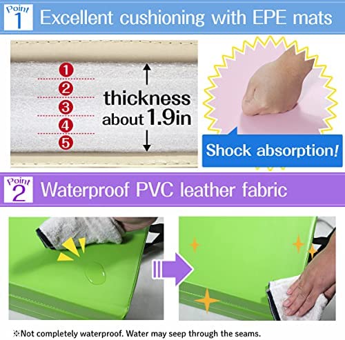 KaRaDaStyle Gymnastics Mat Folding Stretch Mats 71"x39"x2" Exercise Muscle Training Children Play Horizontal Bar Mat Yoga Sports Soundproof Home Use - Image 3