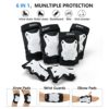 Tanden Skating Protective Gear Adult Knee and Elbow Pads Wrist Guards for Roller Skating Skateboarding, Skate Pads Adult Knee Pads for Men Women White - Image 4