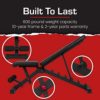 Adjustable Bench By Core Home Fitness, Foldable Weight Bench, Incline/Decline/Flat Bench, 7 Back Adjustments, Adjustable Seat, Black/Red (51MAB) - Image 3
