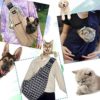 NATUYA Pet Dog Sling Carrier - Dog Sling with Net Bag for Carrier Dogs Cats-Hands Free Pet Bag-Buckle net Pocket pet Bag (Blue Strips) - Image 6