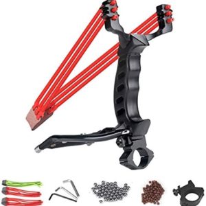 NISPOTDOR Professional Slingshot, Hunting Slingshots for Adults, Sling Shot Wrist for Adults, Survival Catapult with 100 Ammo Balls and 3 Rubber Bands