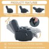 Houjud Manual Recliner Chair, 360° Swivel Rocker Recliner Chair Glider Lounge Chair with Massage and Heated, 2 Cup Holders, Lumbar Pillow and 4 Pockets for Living Room Home Theater (Blue) - Image 4