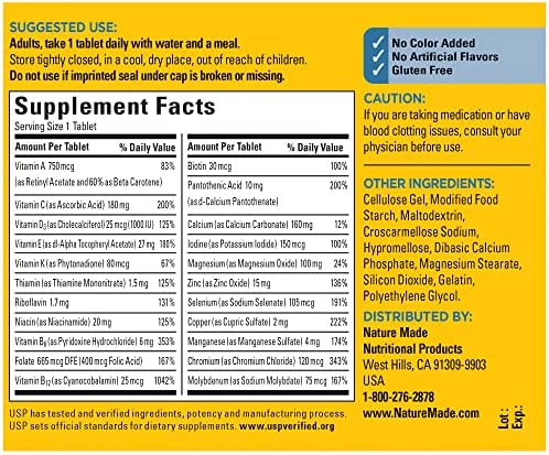 Nature Made Multivitamin For Him 50+, Mens Multivitamins for Daily Nutritional Support, Multivitamin for Men, 90 Tablets, 90 Day Supply - Image 6