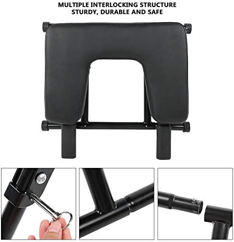 Okuyonic Stand Yoga Chair, Yoga Headstand Stool Wood and PU Pads Yoga Inversion Training Bench Metal Frame for Home Fitness - Image 4