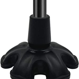 XSL Cane Tips - 3/4 Inch Replacement - Heavy Duty Rubbers Self Standing 6 Support Feets Base Replacement Walking Canes, Walking Sticks, Folding Canes - 6 Prong Rubber Cane Foot Pad (Black)