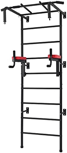 Newan Power Tower Pull Up Bar Dip Station, Physical Therapy & Gymnastics Ladder w/ 9 Strategic Rods,for Multi-Function Home Gym Workout Equipment