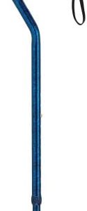 Drive Medical RTL10372BC Walking Stick with Gel Grip Offset Handle, Blue Crackle