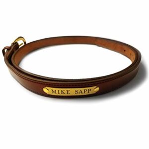 Leather Equestrian Rider's Belt 1 inch with Optional Custom Engraved Brass Plate(s)