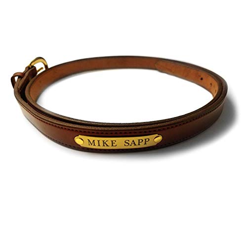 Leather Equestrian Rider's Belt 1 inch with Optional Custom Engraved Brass Plate(s)