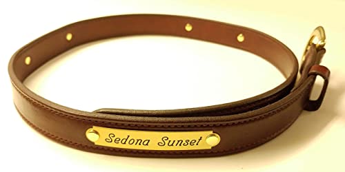 Leather Equestrian Rider's Belt 1 inch with Optional Custom Engraved Brass Plate(s) - Image 4