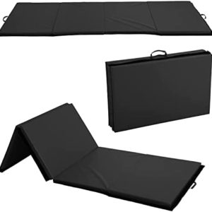 Gymnastics Mat Exercise Mat Tumbling Mats for Home Gym, Folding Portable 4'x10'x2" Extra Thick Crash Panel Mat with Carrying Handles for Kids Adults