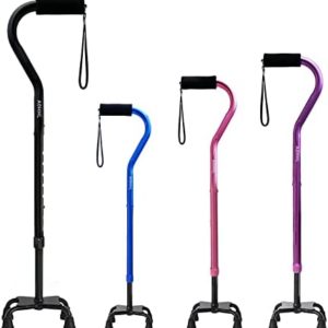 AOHHL Quad Walking Cane Foldable Adjustable Portable Stick Men & Women and Seniors - Lightweight & Sturdy with 4-Pronged Base for Extra Stability Balance,Self Standing Gifts for mom Dad