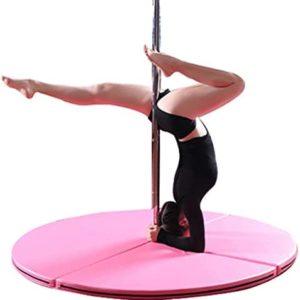 Round Folding Portable Pole Dance Crash Mat Fitness Pole Dancing Safety Mat Yoga Exercise Fitness Shock Absorption Pole Dance Mat(Size:150x3cm,Color:pink)