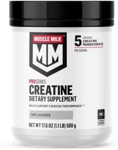 Muscle Milk Pro Series Creatine Powder Supplement, Unflavored, 1.1 Pound, 100 Servings, 5g Creatine Monohydrate, NSF Certified for Sport, Packaging May Vary