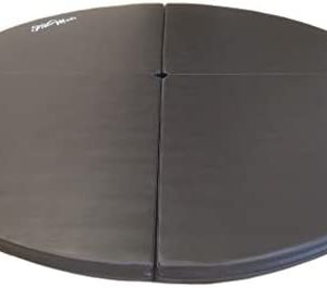 FitMats 2in Thick Cross Linked EPE Foam Safety Padding Portable Crash Mat. 5 Foot Wide Circular Exercise and Dance Pole Cushion w/PU Leather Skid Proof Covering for Superior Durability!
