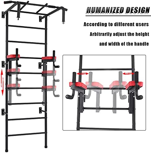Newan Power Tower Pull Up Bar Dip Station, Physical Therapy & Gymnastics Ladder w/ 9 Strategic Rods,for Multi-Function Home Gym Workout Equipment - Image 4