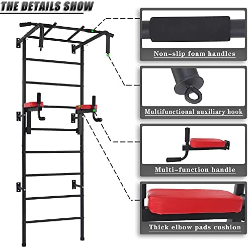 Newan Power Tower Pull Up Bar Dip Station, Physical Therapy & Gymnastics Ladder w/ 9 Strategic Rods,for Multi-Function Home Gym Workout Equipment - Image 3