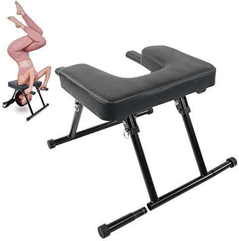 Okuyonic Stand Yoga Chair, Yoga Headstand Stool Wood and PU Pads Yoga Inversion Training Bench Metal Frame for Home Fitness - Image 8