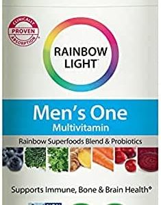 Rainbow Light Multivitamin for Men, Vitamin C, D & Zinc, Probiotics, Men's One Multivitamin Provides High Potency Immune Support, Non-GMO, Vegetarian, 150 Tablets