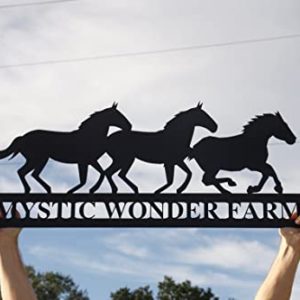 Custom Horse Ranch Sign, Personalized Metal Ranch Sign, Metal Hose Sign, Mustang Sign, Camp Sign, Horse Stall, Horse Farm Decor, Barn Sign