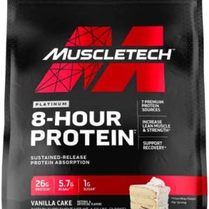 Whey Protein Powder | MuscleTech Phase8 Protein Powder | Whey & Casein Protein Powder | Slow Release 8-Hour Protein | Muscle Builder for Men & Women | Protein Powder for Muscle Gain | Vanilla, 4.58lbs