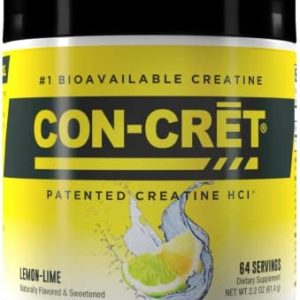 CON-CRET Patented Creatine HCl Powder, Lemon-Lime Stimulant-Free Workout Supplement for Energy, Strength, and Endurance, 64 Servings