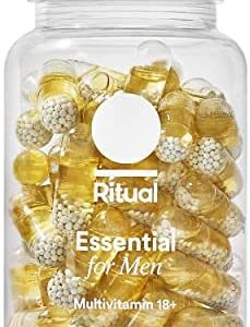 Ritual Multivitamin for Men 18+ with Zinc, Vitamin A and D3 for Immune Function Support*, Omega-3 DHA, B12, K2, Gluten Free, Non-GMO, Mint Essenced, 30 Day Supply, 60 Vegan Capsules