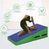 Gymnastics Mat 48x24 Inch Folding Incline Gymnastic Mat With Non-Slip Pvc Surface & Handles For Kids Home Training Exercise Gymnastics Mats For Tumbling,Tumbling Mats,Cheese Mat,Gymnastics Wedge - Image 4