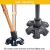 YAMTHR Cane Tip with 6 Support Rubber Foot for Walking Canes 3/4 Inch Shaft, Self-Standing, Anti-Slip Stable 6 Point Cane Tip Universal 6 Leg Attachment for Walking Stick (Black) - Image 6