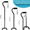 AOHHL Quad Walking Cane Foldable Adjustable Portable Stick Men & Women and Seniors - Lightweight & Sturdy with 4-Pronged Base for Extra Stability Balance,Self Standing Gifts for mom Dad - Image 4