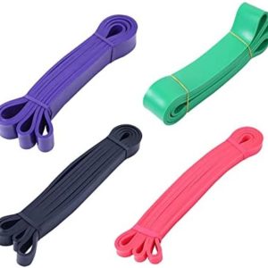 Resistance Bands Exercise Elastic Workout Ruber Loop Strength Rubber Band for Fitness Equipment Training Expander (Color : Four Color, Size : 20-21cm)