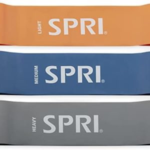 SPRI Standard Loop Bands 3-Pack - Resistance Band Kit Set, 3 Levels of Resistance - Exercise Bands for Strength Training, Flexibility, & Body Workout - Versatile Fitness Tool - Light, Medium, Heavy