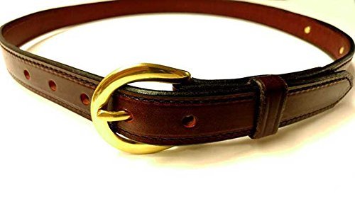 Leather Equestrian Rider's Belt 1 inch with Optional Custom Engraved Brass Plate(s) - Image 2