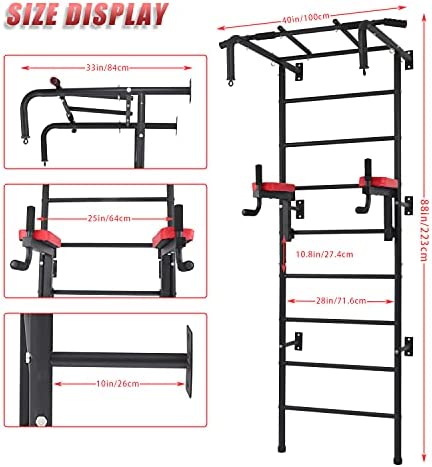 Newan Power Tower Pull Up Bar Dip Station, Physical Therapy & Gymnastics Ladder w/ 9 Strategic Rods,for Multi-Function Home Gym Workout Equipment - Image 2