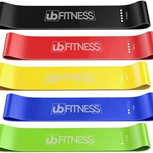 UbFitness Professional Elastic Resistance Bands 5 of Set with Guide and Bag, Exercise Workout Stretch Bands for Women and Men Theraband | Hit Cardio, Strengthing, Physical Therapy, Pilates, Yoga
