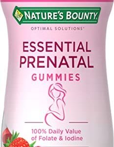 Nature's Bounty Essential Prenatal Gummies, Folic Acid and Iodine, Omega 3 and DHA, 50 Count