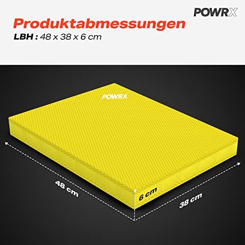 POWRX Foam Balance Pad for Stability Training, Yoga, and Physical Therapy | Non-Slip Foam Pads for Exercise, 18.9" x 14.96" x 2.36", Yellow - Image 4