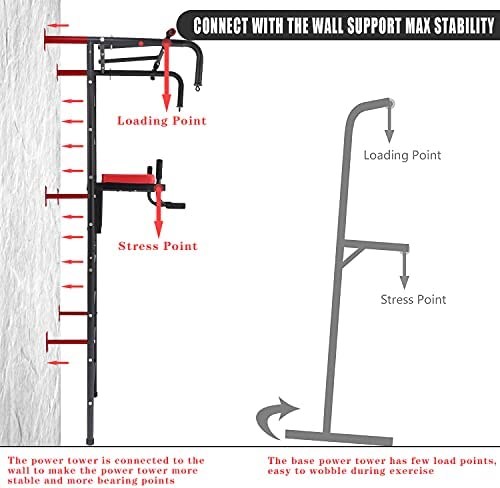 Newan Power Tower Pull Up Bar Dip Station, Physical Therapy & Gymnastics Ladder w/ 9 Strategic Rods,for Multi-Function Home Gym Workout Equipment - Image 7