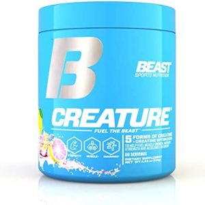 Beast Sports Nutrition Creature, Pink Lemonade - 11.64 oz - 5 Forms of Creatine + Creatine Optimizers - Improve Strength, Muscle Tone, Endurance, Recovery & Energy Production - 60 Servings