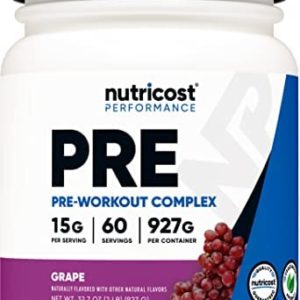 Nutricost Pre-Workout Powder Complex, Grape, 60 Servings, Vegetarian, Non-GMO and Gluten Free