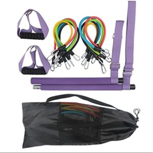 YCFBH 100LB Multifunctional Pilates Bar Set Portable Yoga Exerciser Resistance Band Stretching Training Home Gym Fitness Equipment (Color : D)