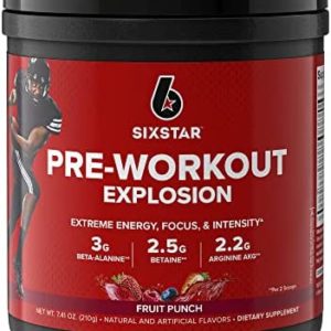 Pre Workout | Six Star PreWorkout Explosion | Pre Workout Powder for Men & Women | PreWorkout Energy Powder Drink Mix | Sports Nutrition Pre-Workout Products | Fruit Punch (30 Servings)