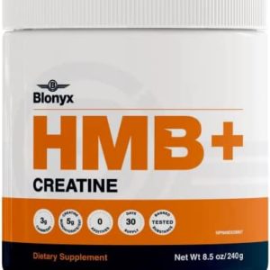 Blonyx HMB + Creatine - Improves Strength, Power, Lean Body Mass, Recovery - 30-Day Supply