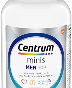 Centrum Minis Silver Multivitamin for Men 50 Plus, Multivitamin/Multimineral Supplement, Vitamin D3, B-Vitamins and Zinc, Non-GMO Ingredients, Supports Memory and Cognition in Older Adults - 280 Ct