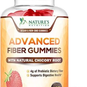 Fiber Supplement Gummies 4g - Extra Strength Prebiotic Advanced Fiber Blend - Supports Regularity & Daily Digestive Health, Nature's Plant Based Fiber Gummy Bites, Non-GMO, Berry Flavor - 120 Gummies