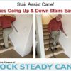 Rock Steady Cane – New Stair Climbing Assist Cane Lets You Walk Up and Down Stairs Easily with Less Pain. Perfect Step Helper for Those with Sore Hips and Knees - Image 2