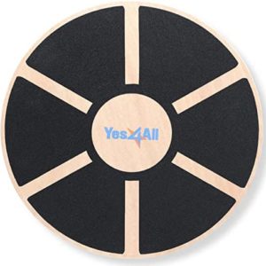 Yes4All Versatile Wooden Wobble Balance Trainer Board with 360 Degree Rotation
